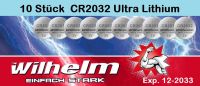 10 Stück Batterien CR2032 Ultra Lithium
