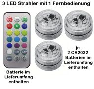 3 LED Strahler RGB mit Fernbedienung