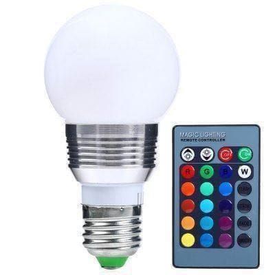 Fernbedienb.LED Farbwechsel Lampe E27 5W