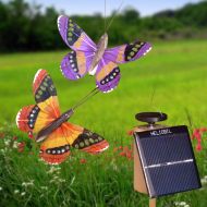 2 Schmetterlinge Solar auf Holzstab